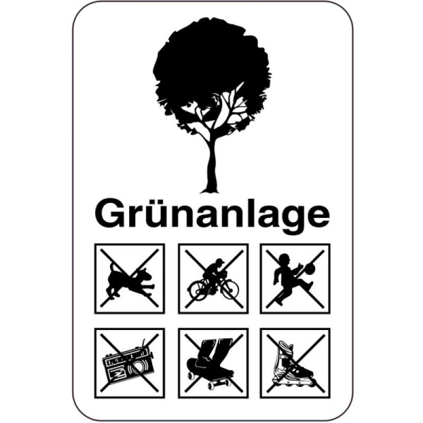 Stein HGS Sonderschild, Grünanlage, 400 x 600 mm, Text: schwarz, 15046