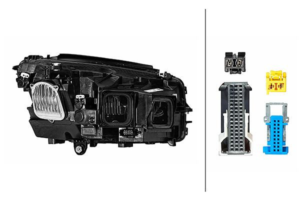 HELLA LED-Hauptscheinwerfer, für u.a. MERCEDES-BENZ GLC (X253), blau, ECE/CCC, für Rechtsverkehr, links, 1EX 354 877-091