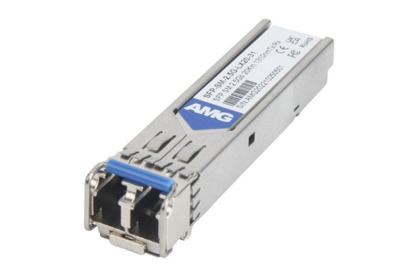 AMG Systems SFP, 2.5Gb/s, Doppelfaser, Singlemode, 20km Reichweite Tx/Rx: 1310nm, LC, DDM, SFP-SM-2.5G-LX20-31