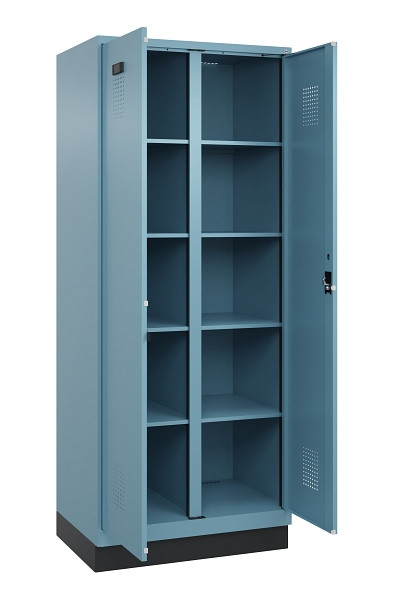 C+P Wäsche-Spind Evolo PLUS, mit Sockel, 2 Abteile, 1950x800x500mm, 0010/0010, Verschluss Zylinderschloss, 049022-22B S10048