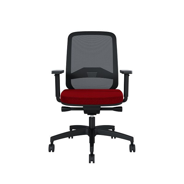 Bisley Bürodrehstuhl Bali, Rückenlehne aus Netzbezug, Mit Armlehnen Kunststofffußkreuz, TN9416 dark red, BALIKLRT0015TN9416