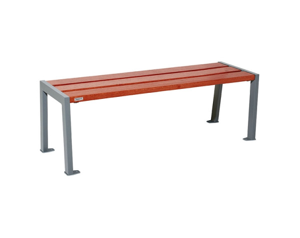 Procity Sitzbank Ohne Rückenlehne Silaos 1200 mm, Holz & Stahl, Mahagoni/Procity Grau, 209631.GPRO.ACAJ