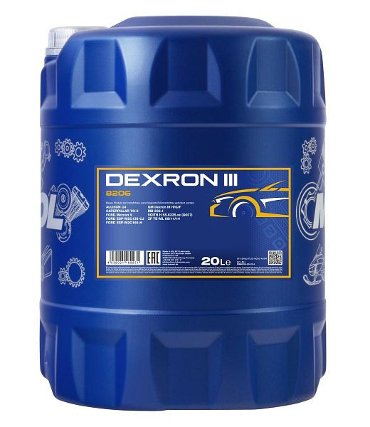 MANNOL Getriebeöl 8206 Automatic Plus ATF DIII, VE: 20 l, MN8206-20