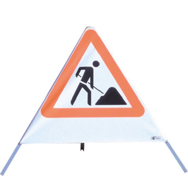 Stein HGS Faltsignal -Multiple- tagesleuchtend (fluoreszierend), Zigarette/Rauchverbot, Arbeiten an Gasleitungen, 700mm/1100mm/4,5kg, 18621