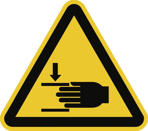 Moedel Warnung vor Handverletzungen ISO 7010, Folie, 100 mm Seitenlänge, 59063