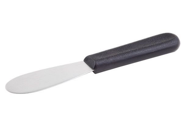 APS Aufstrichmesser, 8,5 x 3cm, Länge 18,5cm, Edelstahl-Klinge, rutschfester Griff aus Polypropylen, schwarz, 88948