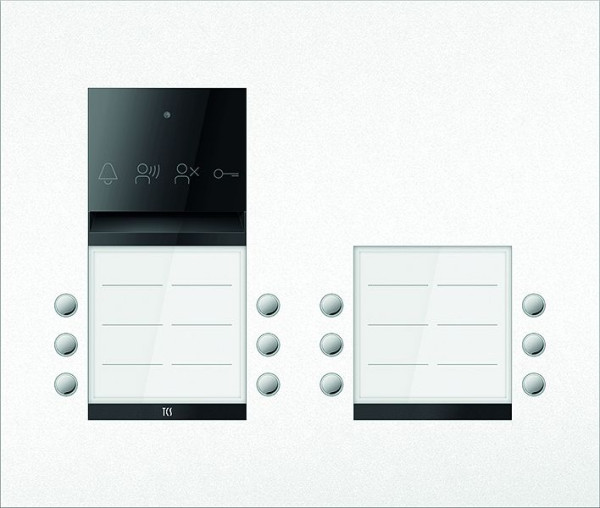 TCS Türkontrollsystem PES PRO Audio Außenstation 12T 4 Spalten UP RAL9010 reinweiß, ASU600412-0019