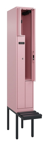 C+P Z-Spind Evolo PLUS, Bank, 2 Fächer, 2120x300x815mm, 3015/3015, Zylinderschloss, Material Sitzfläche Kunststoff, 0490437-102 S10105