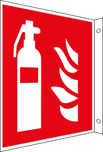 Eichner Brandschutz-Fahnenschild "Feuerlöscher", B x H: 15 x 15 cm, Aluminium, langnachleuchtend HI 150, 9225-13625-015