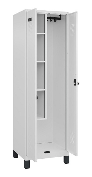 C+P Putzmittel-Spind Evolo PLUS, mit Füßen, 2 Abteile, 1950x600x500mm, 9016/901, Drehriegel, 049110-00 S10020