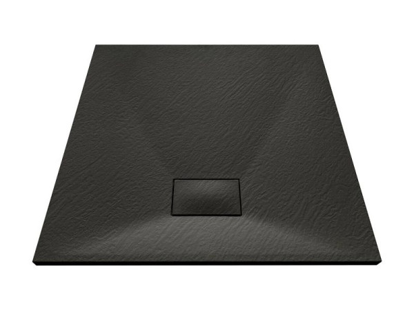 Sanotechnik Schneidbare SMC Brausetasse 90x90cm schwarz, Steinoptik, 9090B