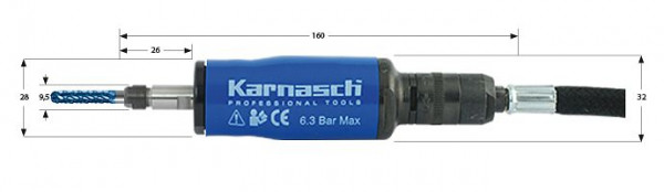 Karnasch 11.4705 Druckluft Profi-Geradschleifer KA1000 für Frässtifte Schaft 3,0mm, 114705