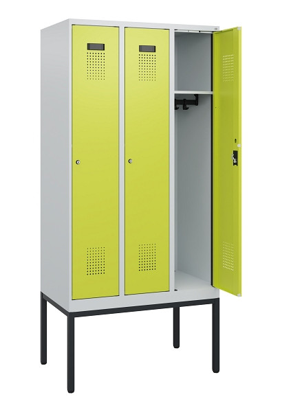 C+P Spind Evolo PLUS, Gestell, 3 Abteile, 1950x900x500mm, 7035/0024, Zylinderschloss, 0490305-30 S10042