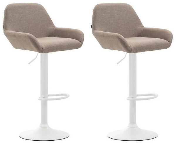 CLP Barhocker Braga Stoff weiß, taupe, VE: 2 Stück, 316067