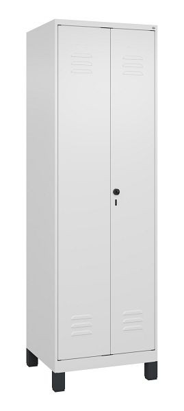 C+P Mehrzweckschrank Classic PLUS, Putzmittel-Spind, Füße, 2 Abteile, 1950x600x500mm, 9016/9016, Drehriegel, 080110-00 S10014