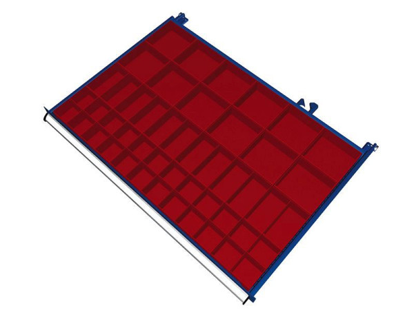 KLW Einteilungsmaterialsatz für Schubladen ab Fachhöhe 50 mm (Boxenhöhe 26 mm) in SJB - Schrank, Schrankgröße 1031 x 750 mm B x T, B07, SJB-B07-026