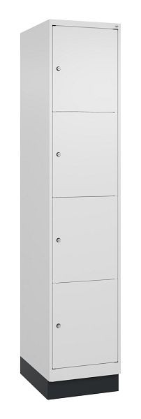 C+P Schließfachschrank Classic PLUS, Sockel, 1950x400x500mm, 9016/9016, mit 4 Fächern, 080020-124 S10017