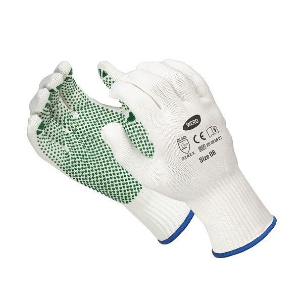 WERO Premium Grip Feinstrickhandschuh, Größe 6 weiß, VE: 12 Paar, 20465605