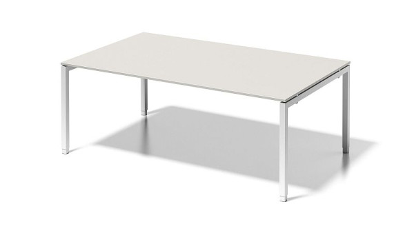 Bisley Cito Chefarbeitsplatz/Konferenztisch, 650-850 mm höheneinstellbares U-Gestell, H 19 x B 2000 x T 1200 mm, grauweiß/verkehrsweiß, DUH2012GW396