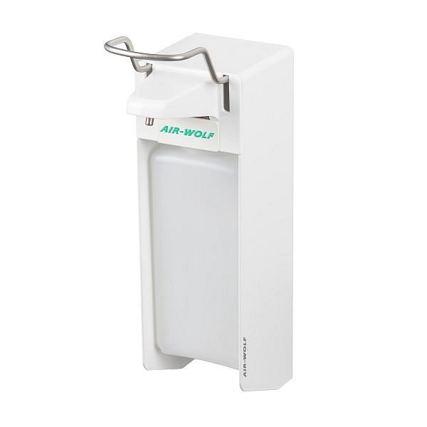 Air Wolf Desinfektionsmittel- und Seifenspender, Serie Omikron II, H x B x T: 330 x 95 x 168 mm, Alu weiß, WH Kunststoff, 35-452