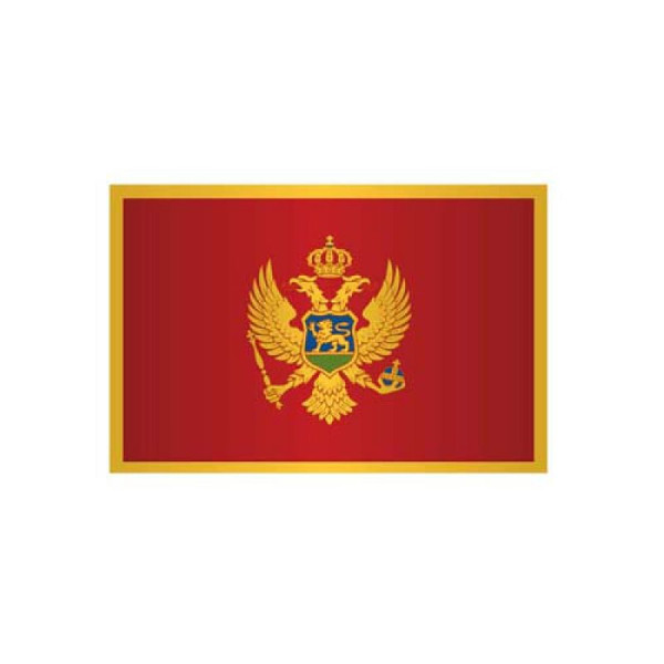 Stein HGS Länderflagge Montenegro, 400 x 150 cm (Hochformat), mit Kunststoff-Karabiner, FlagTop 110 g/m², für Fahnenmasten ab 8 m, mit Hohlsaum für Ø 4 cm Ausleger, 27296
