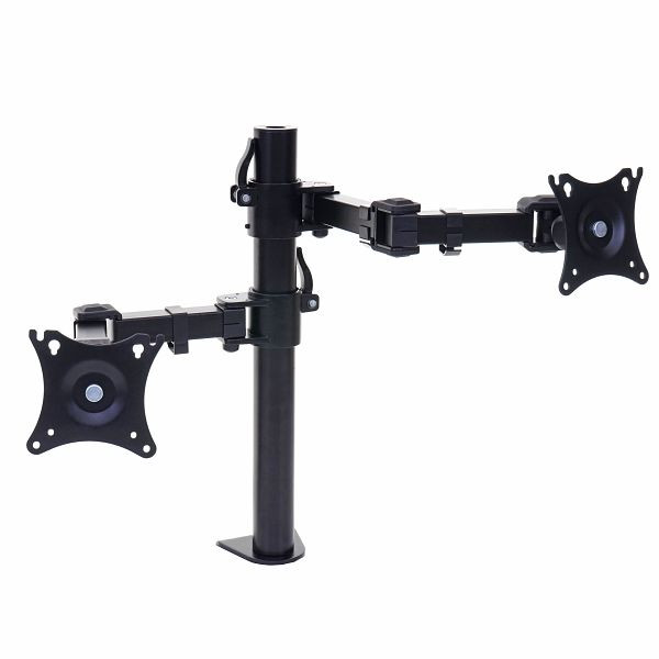 Mendler Monitorhalter HWC-D38, VESA bis 75x75/100x100mm schwenkbar neigbar drehbar bis 9kg, zweiarmig, 62763