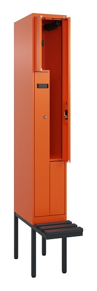 C+P Z-Spind Evolo PLUS, Bank, 2 Fächer, 2120x300x815mm, 2004/2004, Zylinderschloss, Material Sitzfläche Kunststoff, 0490437-102 S10104