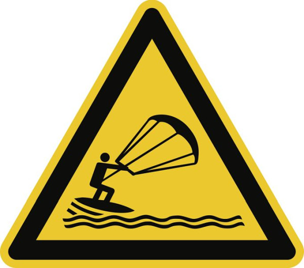 Moedel Warnung vor Kitesurfern ISO 20712-1, Aluminium, 400 mm Seitenlänge, 59096