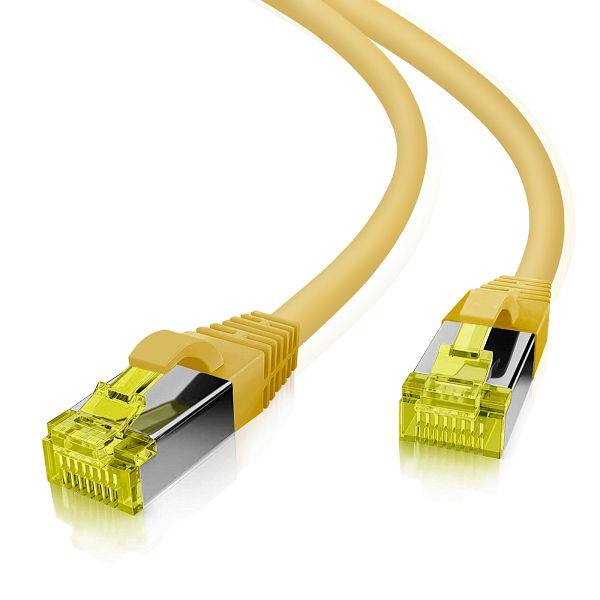 Helos Patchkabel S/FTP Cat 6a gelb 0,25m, 118159
