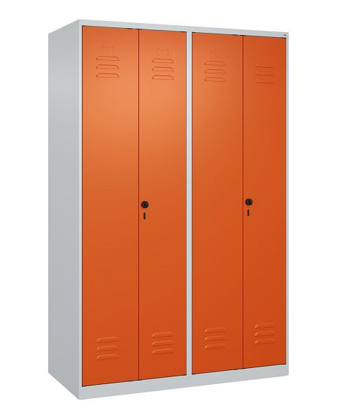 C+P Umkleidespind Classic PLUS SW, 4 Abteile, 1850x1200x500mm, 7035/2004, Drehriegel, 080002-40 S10030