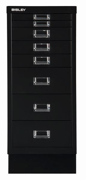 Bisley MultiDrawer, 29er Serie mit Sockel, DIN A4, 8 Schubladen, schwarz, L298S633