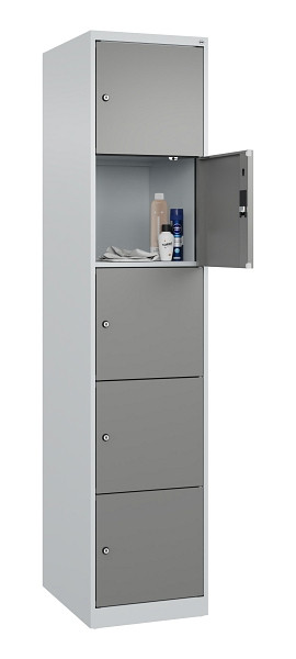 C+P Schließfachschrank Evolo PLUS, 5 Fächer, 1850x400x500mm, 7035/0004, 049000-125 S10014