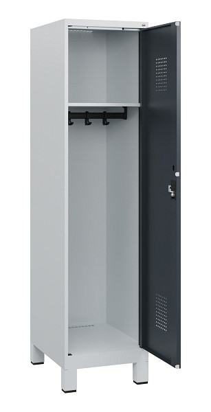 C+P Spind Evolo PLUS, Füße, 1 Abteil, 1630x400x500mm, 7035/7016, Zylinderschloss, 0490105-12 S10039