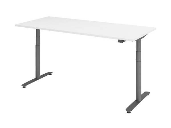 Hammerbacher Sitz-Steh-Schreibtisch elektrisch 180x80cm Weiß/Graphit, VXDLR19/W/G