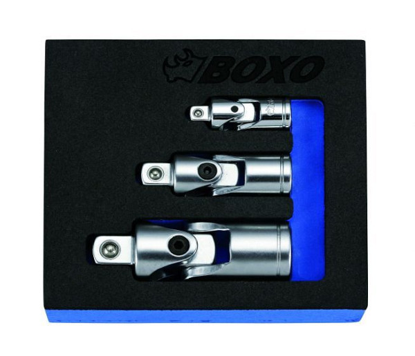 Boxo 1/4", 3/8" und 1/2" Kardangelenk-Satz 3-teilig, BXS005