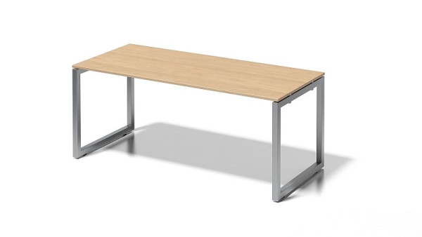 Bisley Cito Schreibtisch, 730 mm höhenfixes O-Gestell, H 19 x B 1800 x T 800 mm, ahorn/silber, DOF1808MP355