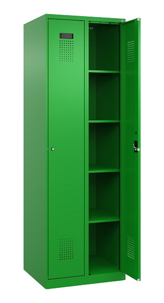 C+P Wäsche-Spind Evolo PLUS, 2 Abteile, 1850x600x500mm, 6037/6037, Verschluss Zylinderschloss, Ablageböden 8, 049000-20B S10053