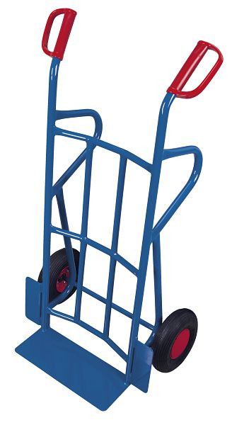 VARIOfit Stahlrohrkarre, Außenmaße: 620 x 500 x 1.220 mm, RAL 5010 enzianblau, Radsatz: Luftbereifung, sk-1251