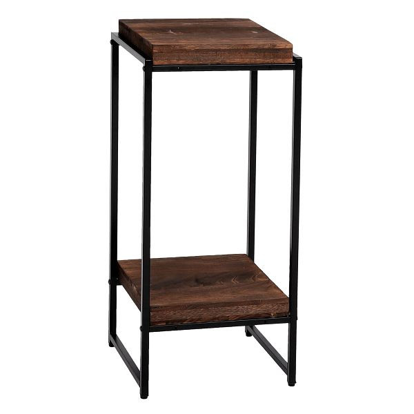 Mendler Blumentisch HWC-K71, Blumenregal Beistelltisch Pflanzregal, MDF Metall, dunkelbraun, 82cm, 96847