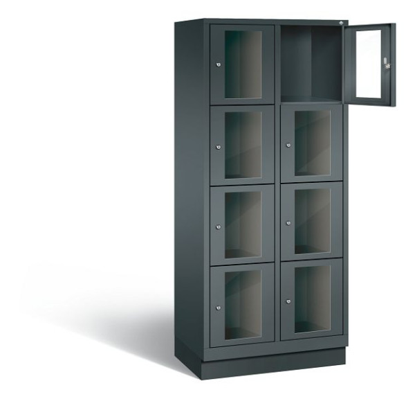 C+P Schließfachschrank Classic, 8 Fächer, H1800xB810xT500 mm, Anthrazit, 8020A224 S10032
