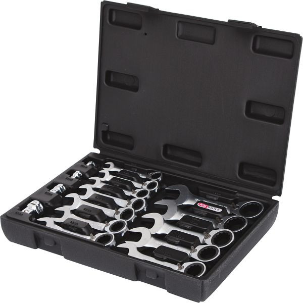 KS Tools GEARplus Ratschenringmaulschlüssel-Satz, kurz, 16-teilig, 503.4653
