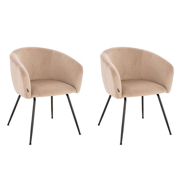 HOME DELUXE Esszimmerstuhl ARIA Samt Beige - Stückzahl: 2, 55968