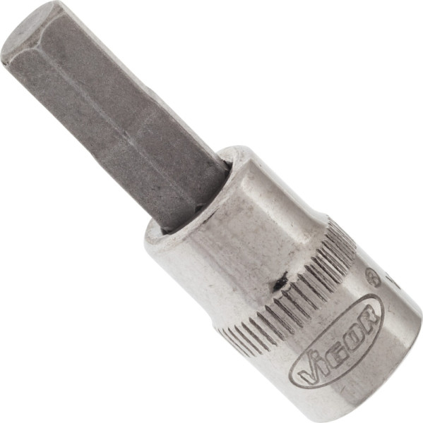 VIGOR Schraubendreher-Einsatz, Vierkant hohl 6,3 mm (1/4 Zoll), Innen-Sechskant Profil, 6 mm, VE: 10 Stück, V2433N