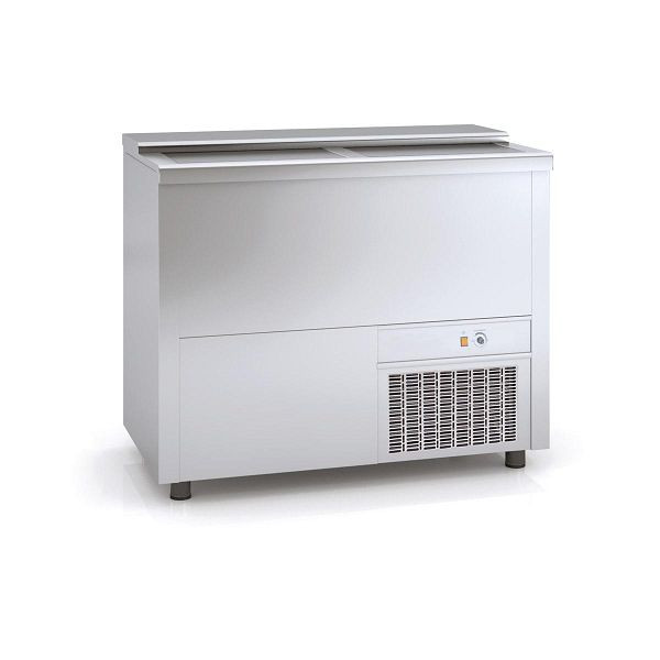 Vaiotec TOPLINE Getränkekühltruhe 550 mit 2 Edelstahlschiebedeckeln, 270 Liter, Breite: 1010 mm, 11632