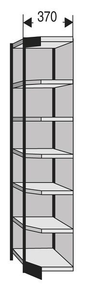 Kerkmann Büro-Regal Progress 2000, T 300 x H 2600 mm, silber/lichtgrau, 50283214