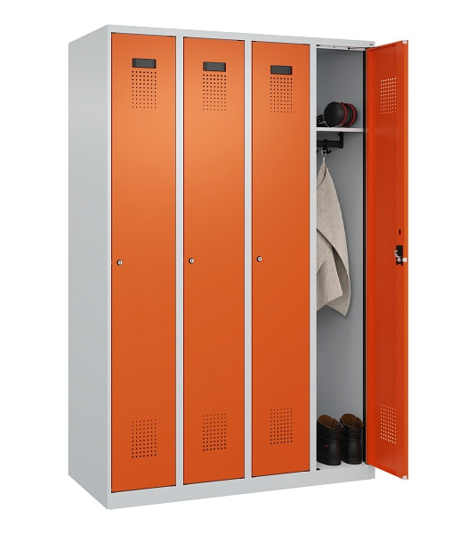 C+P Spind Evolo PLUS, 4 Abteile, 1850x1200x500mm, 7035/2004, Verschluss Zylinderschloss, Ablageböden 4, 049000-40 S10029