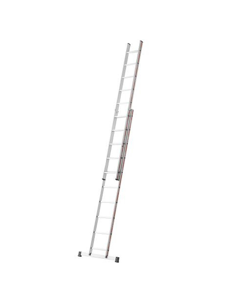 HYMER Stufenschiebeleiter, zweiteilig, 2x10 Sprossen/Stufen, 484620