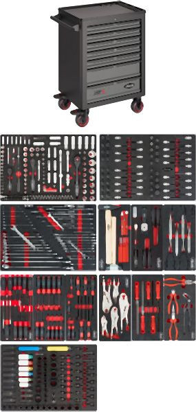 VIGOR Werkstattwagen Series L, mit Sortiment 442-teilig, V1901/442