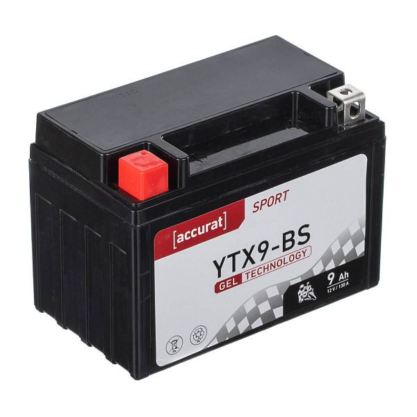 Accurat Sport GEL YTX9-BS Motorradbatterie 9Ah 12V 130A, MBG-YTX9