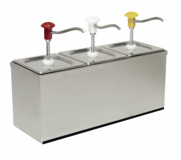 Schneider Dosierspender GN-Behälter 3-fach, Inhalt 3x3 Liter, 505 x200 x350 mm, 152412
